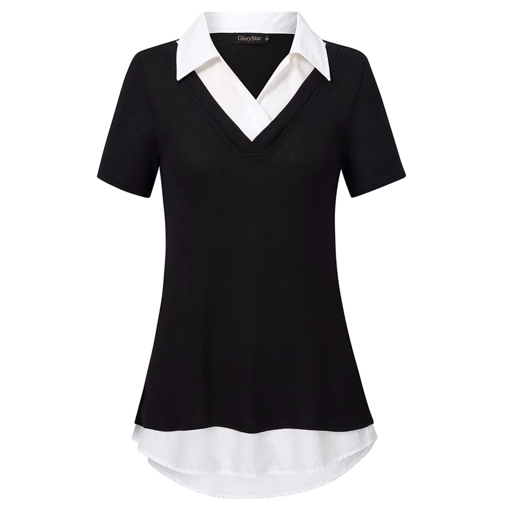 Brand new work blouse. Tags attached. Work sweater with collar.